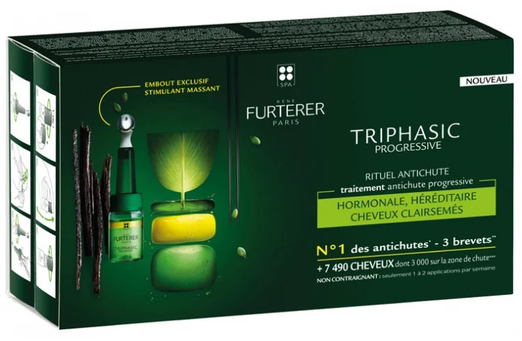 Ser Triphasic regenerator impotriva caderii parului, 8 x 5.5ml, Rene Furterer