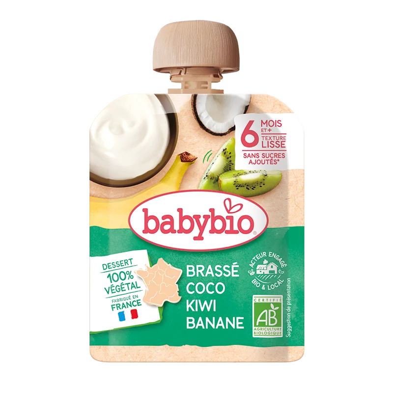 Piure de kiwi, banane si cocos Bio, 85g, BabyBio