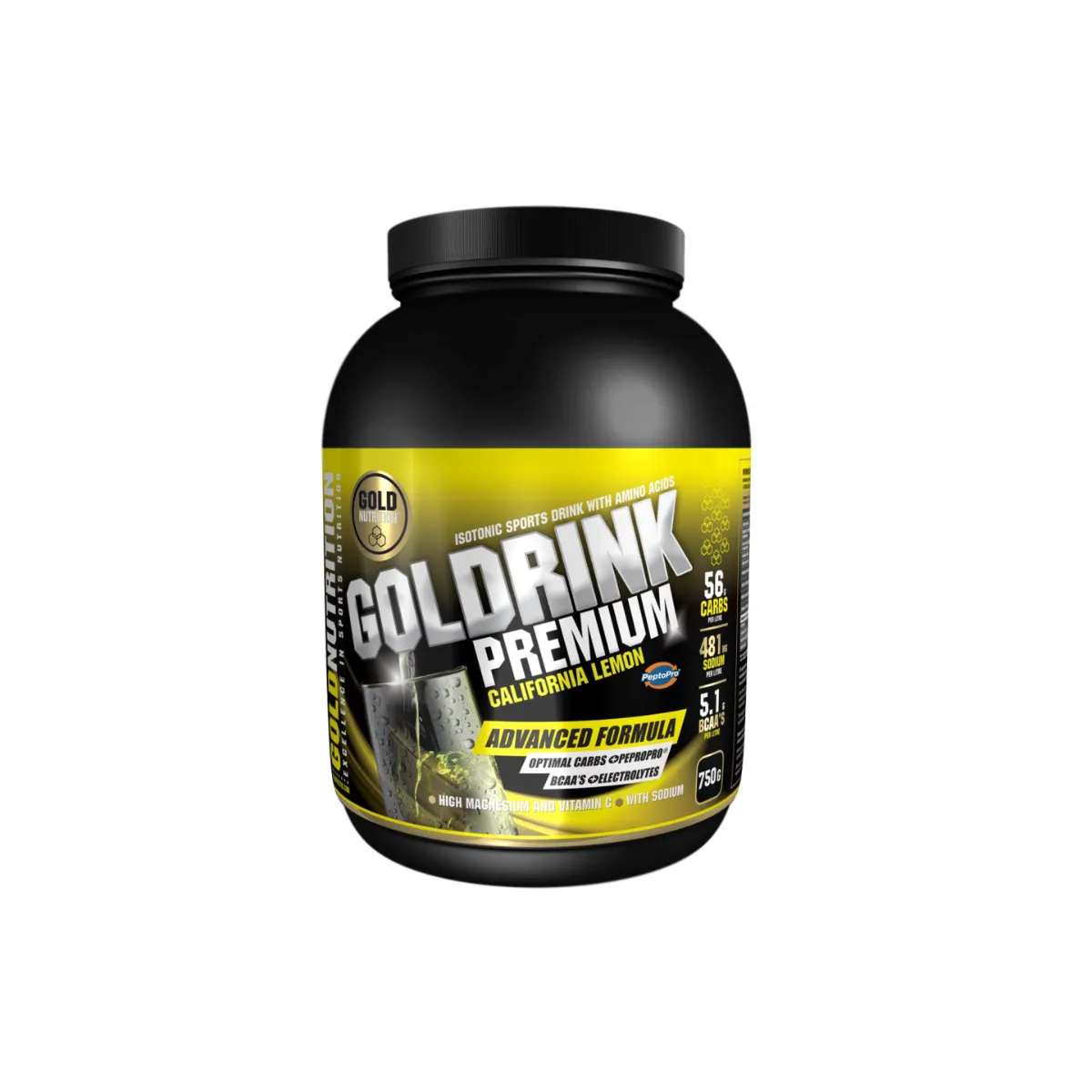 Goldrink Premium + BCAA’S cu aroma de lamaie, 750g, Gold Nutrition