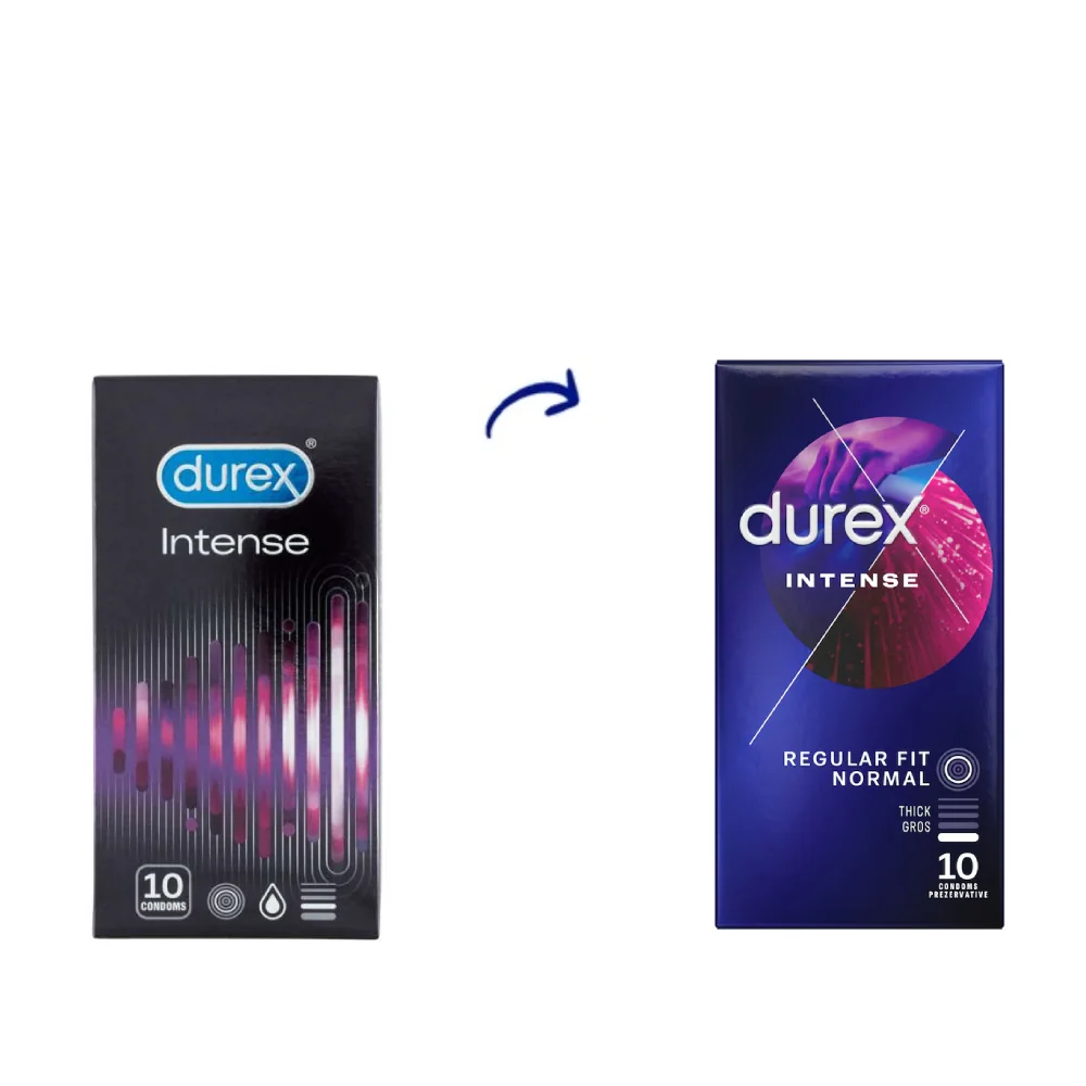 Prezervative Intense Orgasmic, 10 bucati, Durex