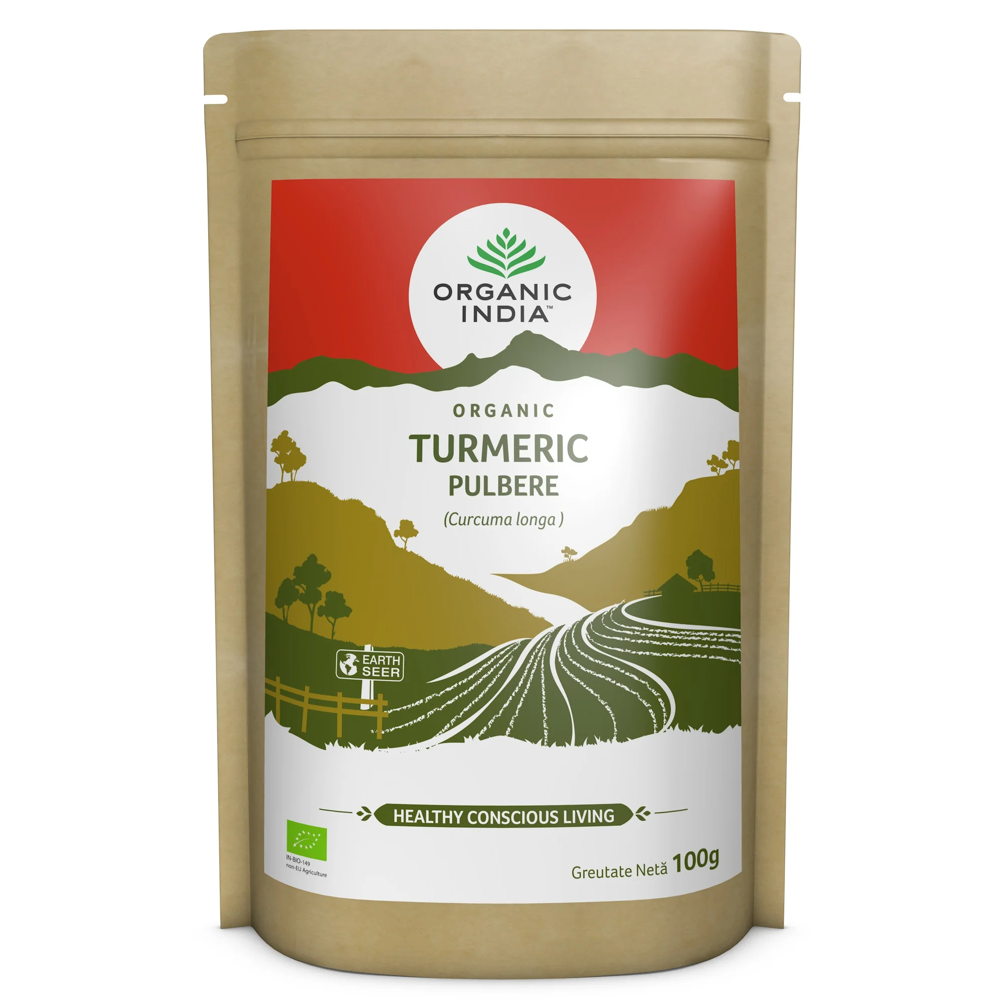 Turmeric pulbere fara gluten, 100g, Organic India 