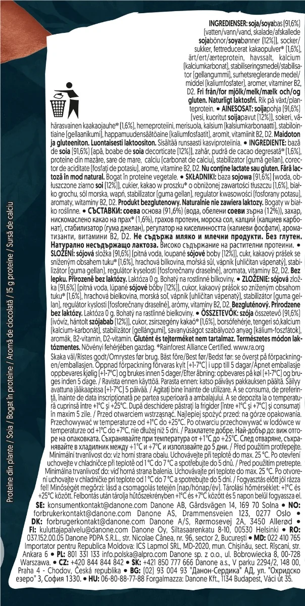 Bautura din soia cu proteina si ciocolata, 250ml, Alpro