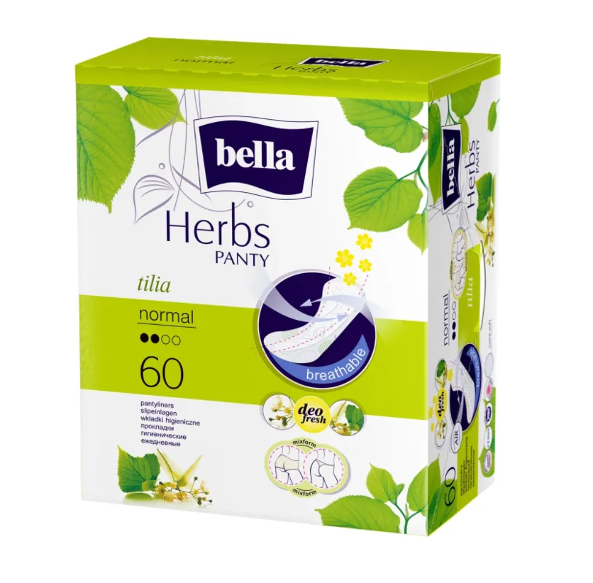 Absorbante Herbs Panty Floare de tei Mixform, 60 bucati, Bella