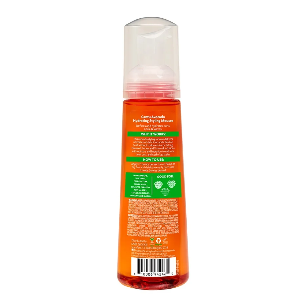 Spuma de par pentru styling cu ulei de avocado Curls Coils & Waves, 248ml, Cantu