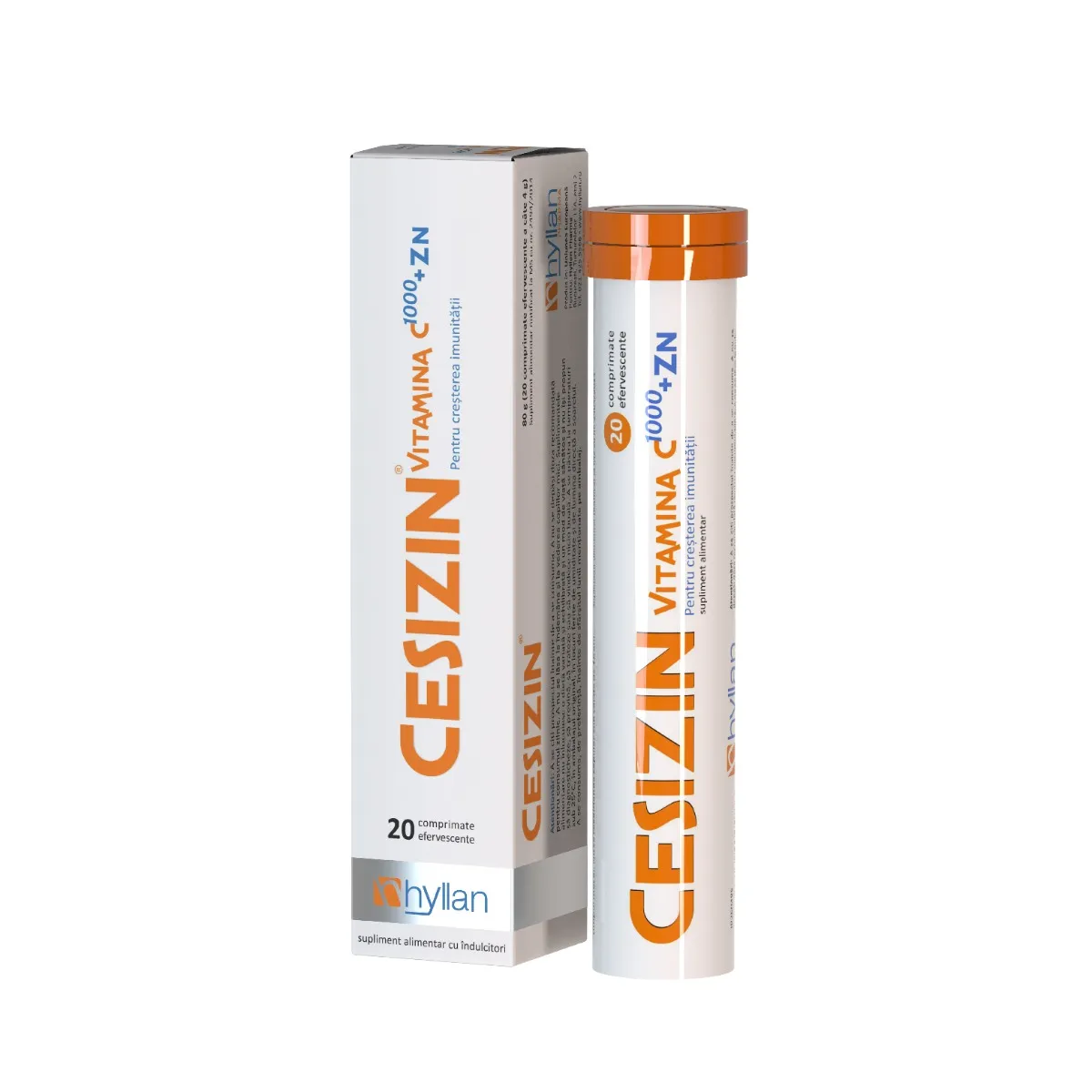 Cesizin Vitamina C 1000mg + Zinc, 20 comprimate efervescente, Hyllan Pharma