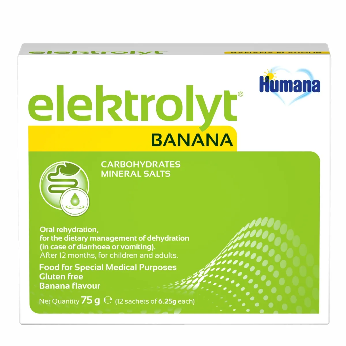 Elektrolyt cu banane pentru +12 luni, 75g, Humana 