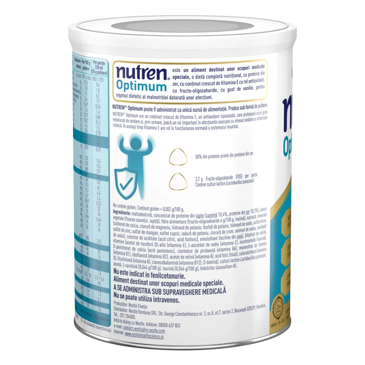 Lapte praf Nutren Optimum +4 ani, 400g, Nestle