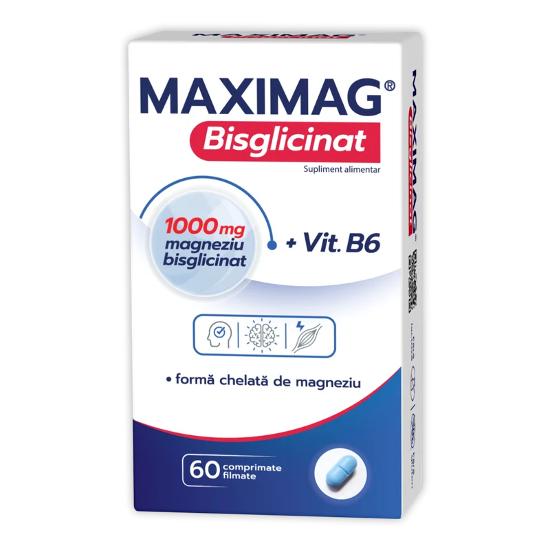 Maximag Bisglicinat, 60 comprimate filmate, Zdrovit