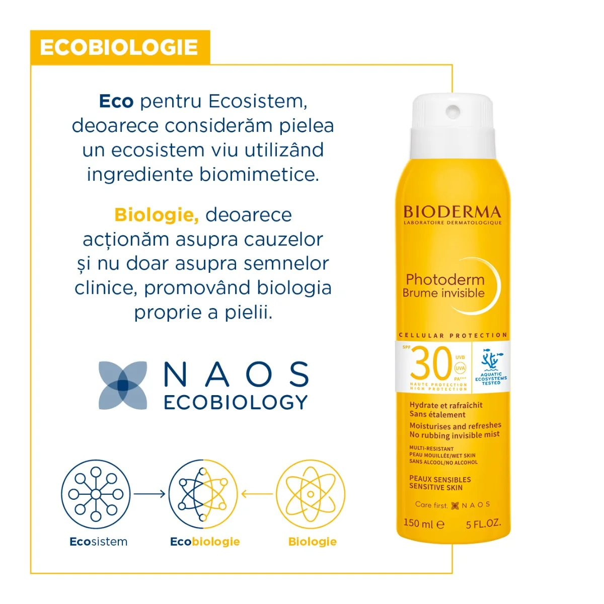 Spray invizibil Photoderm Brume SPF30, 150ml, Bioderma