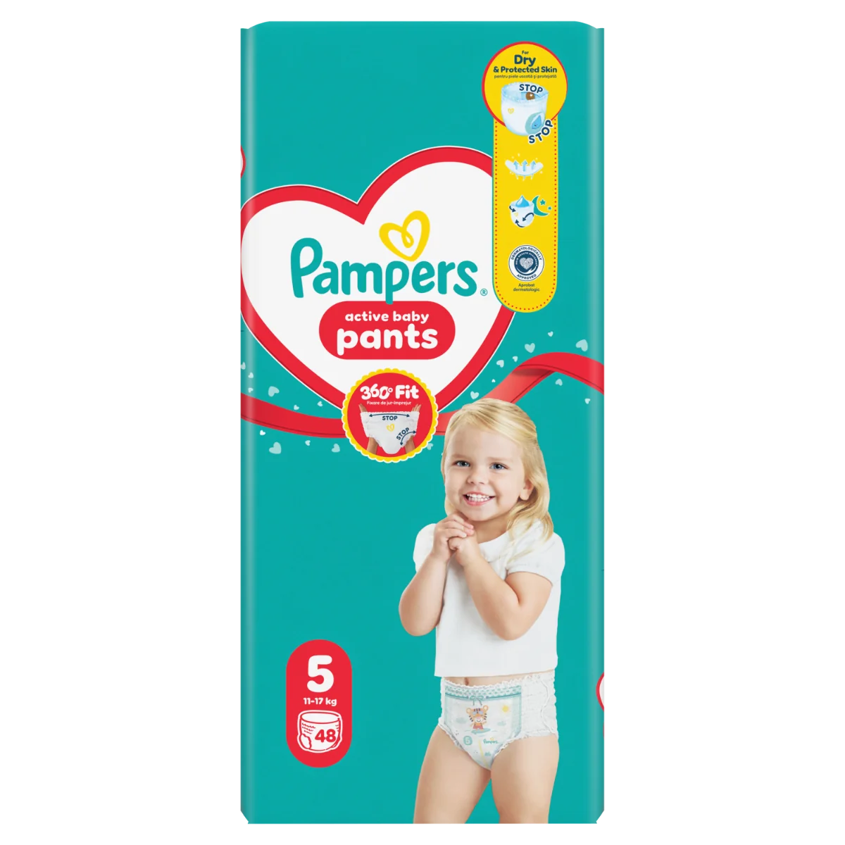 Scutece-chilotel Active Baby Marimea 5 11-17kg, 48 bucati, Pampers