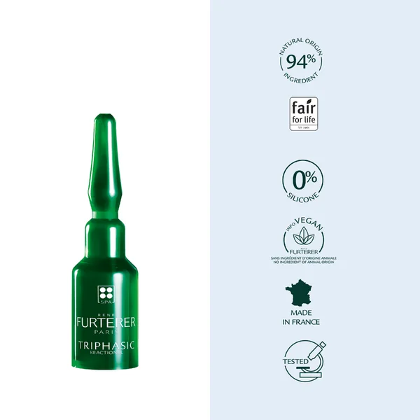 Tratament impotriva caderii parului Triphasic Reactional, 12 fiole x 5ml, Rene Furterer