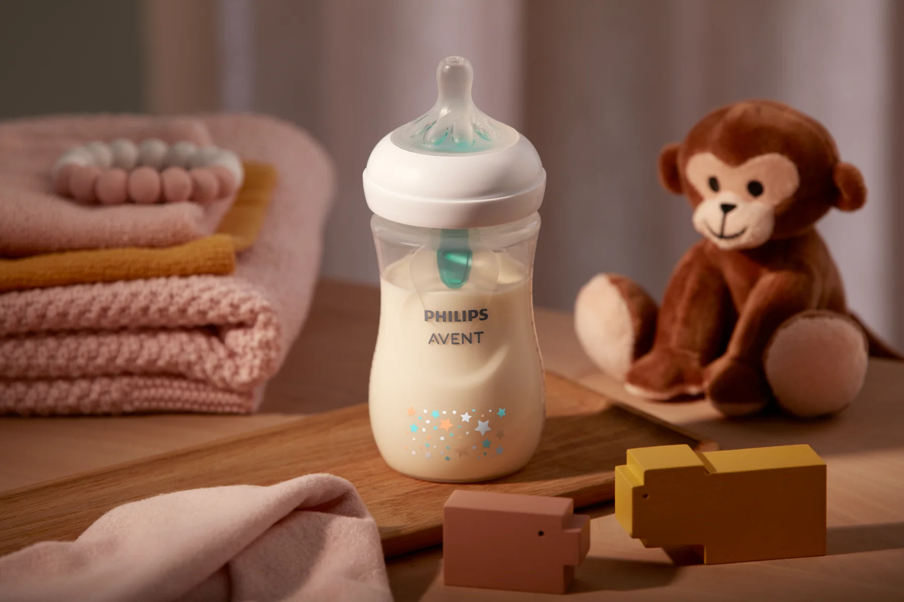 Biberon anti-colici model ursulet pentru +1 luni Natural Response SCY673/82, 260ml, Philips Avent