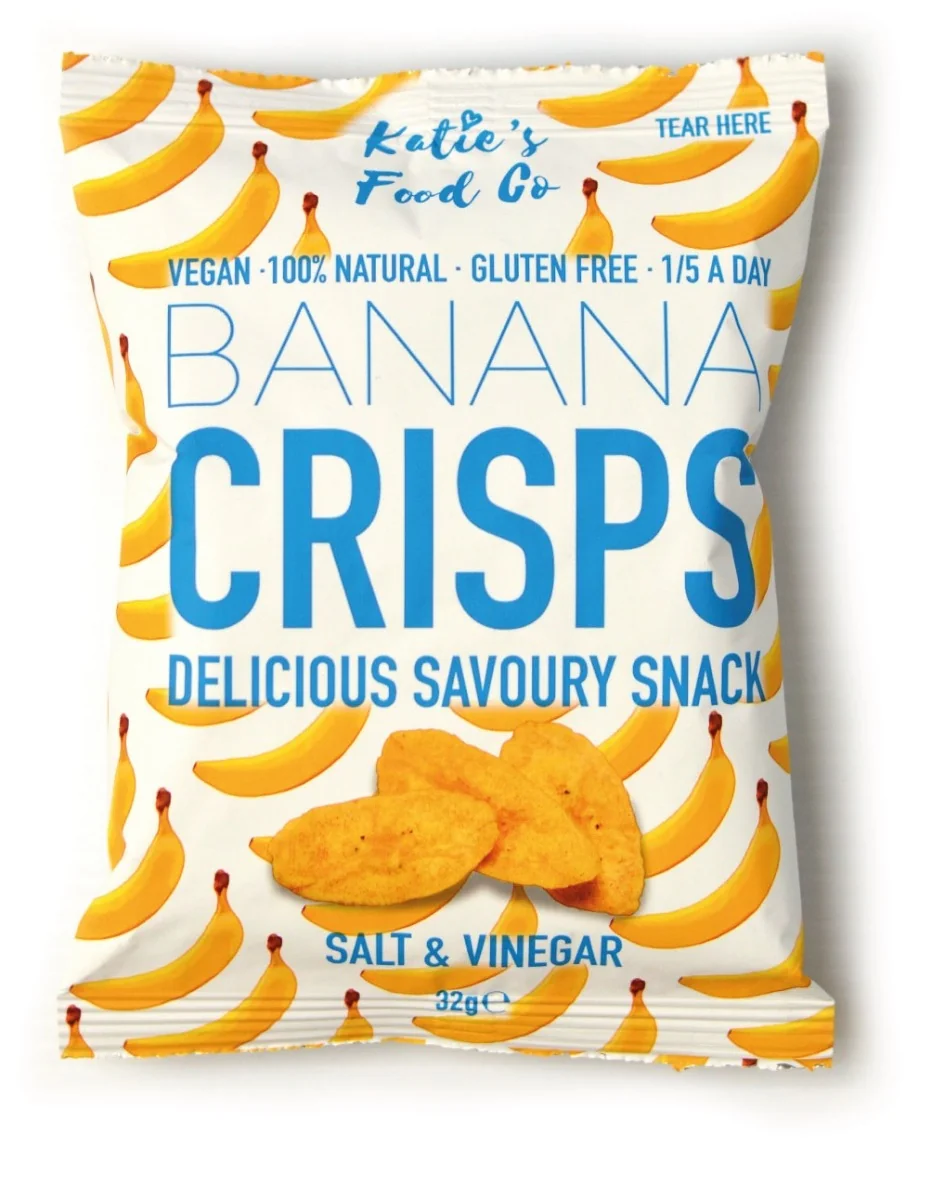 Chipsuri din banane cu sare si otet, 32g, Katie's Food