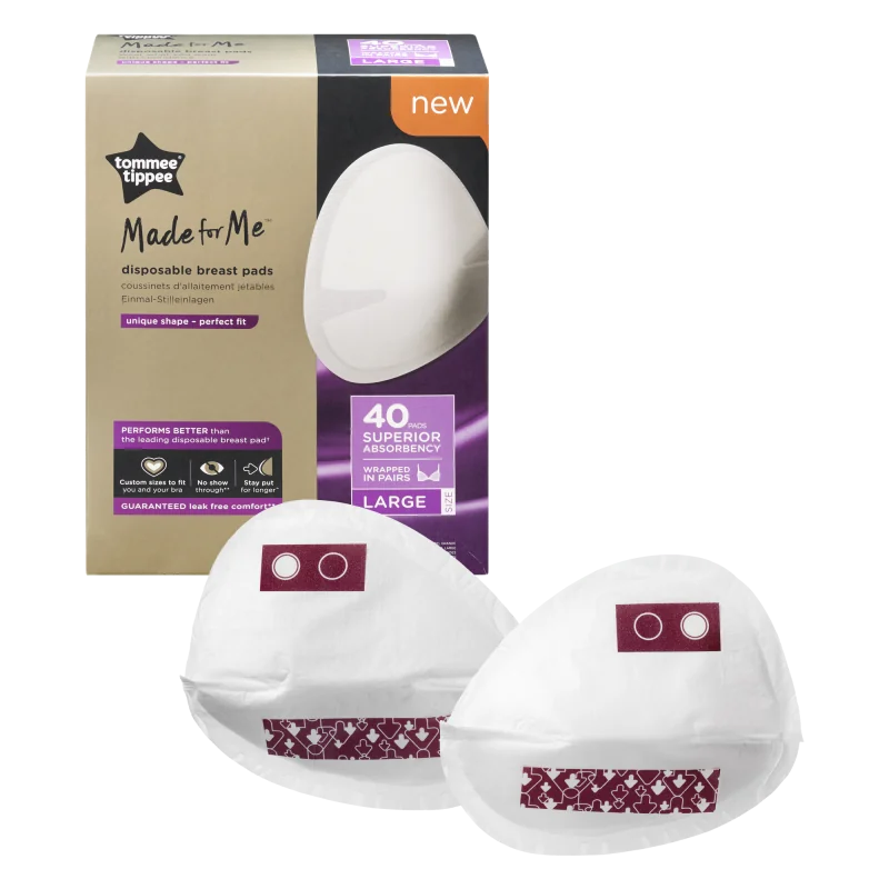 Tampoane de unica folosinta pentru sani marimea L Made for Me, 40 bucati, Tommee Tippee