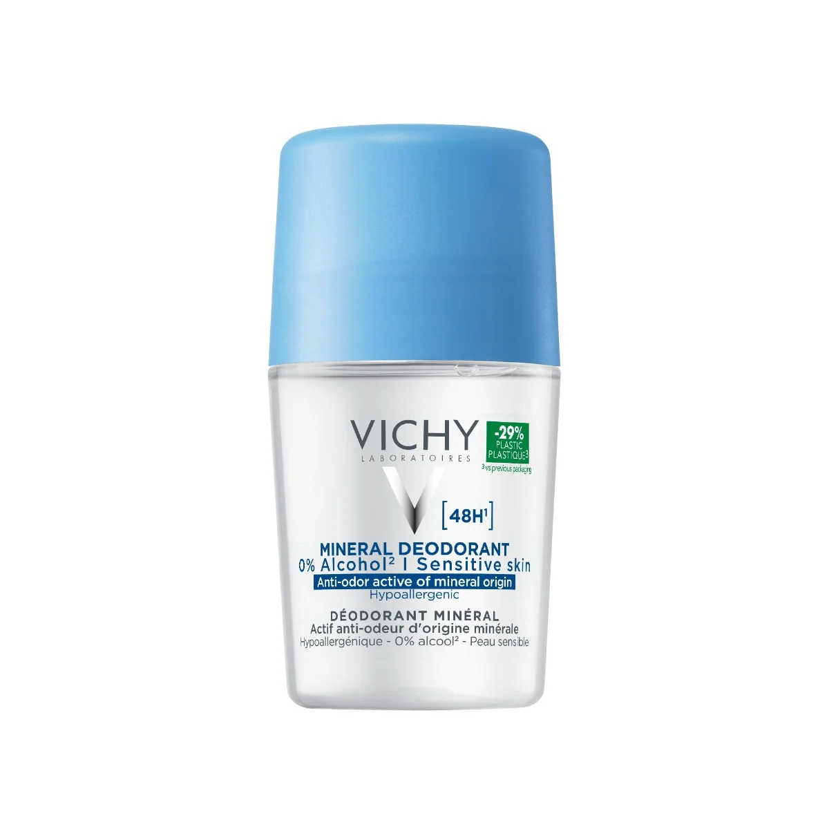 Deodorant roll-on mineral fara saruri de aluminiu 48h, 50ml, Vichy