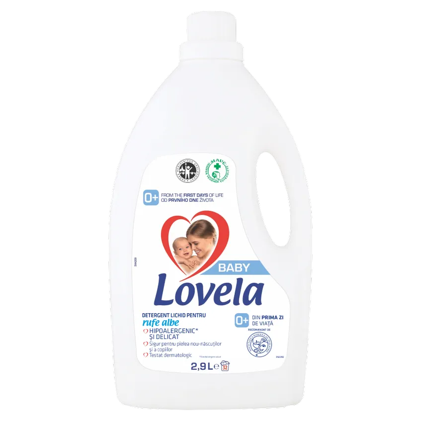 Detergent lichid pentru rufe albe, 2.9 litri, Lovela Baby