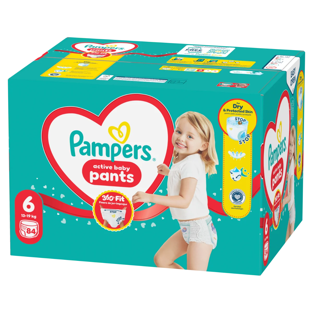 Scutece-chilotel Active Baby Pants Marimea 6 13 kg-19 kg, 84 bucati, Pampers
