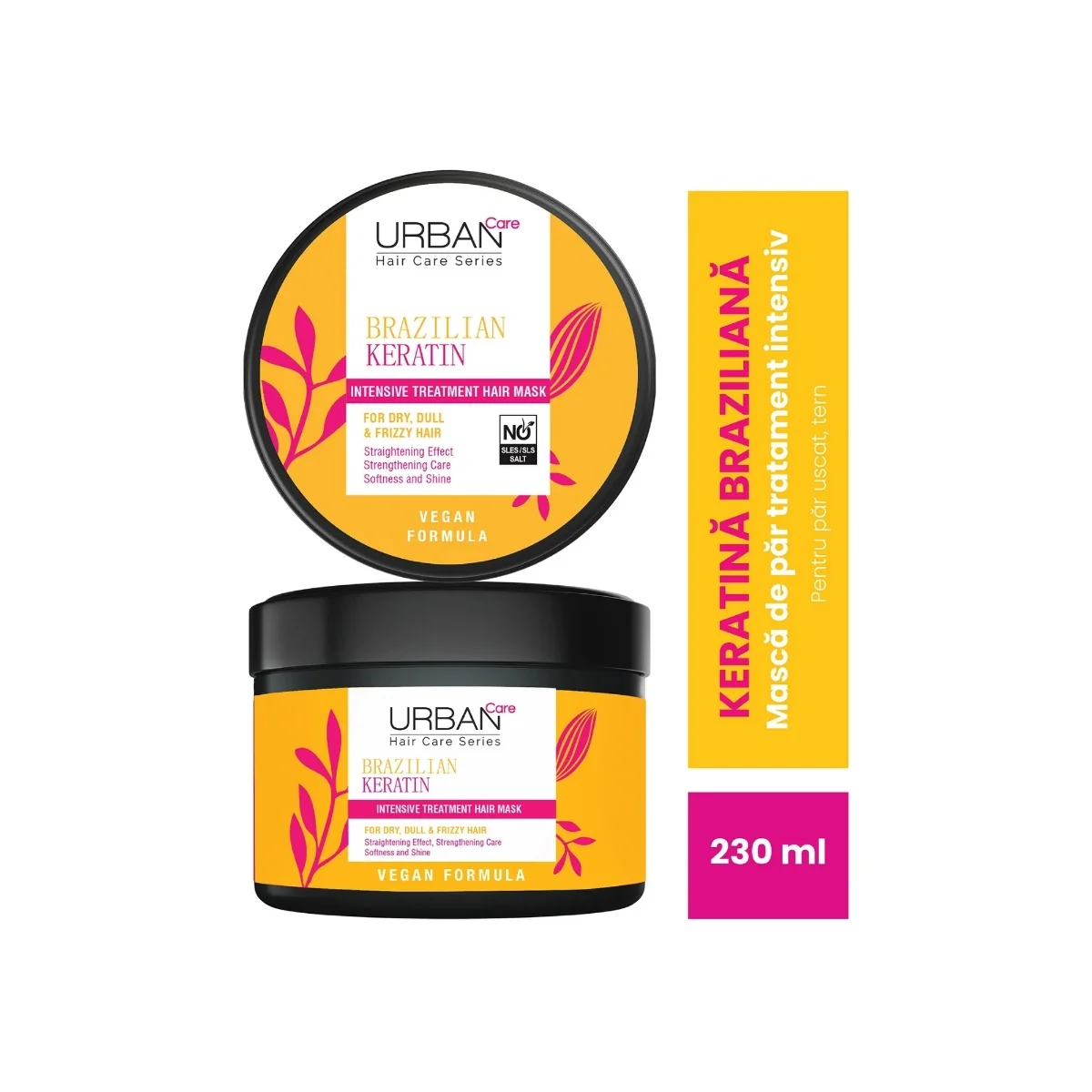 Masca de par intensiva Brazilian Keratin, 230ml, Urban Care