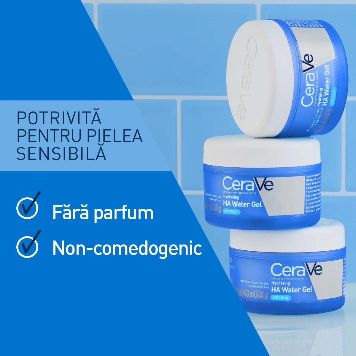Gel-Crema cu Acid Hialuronic pentru hidratarea tenului, 48g, CeraVe