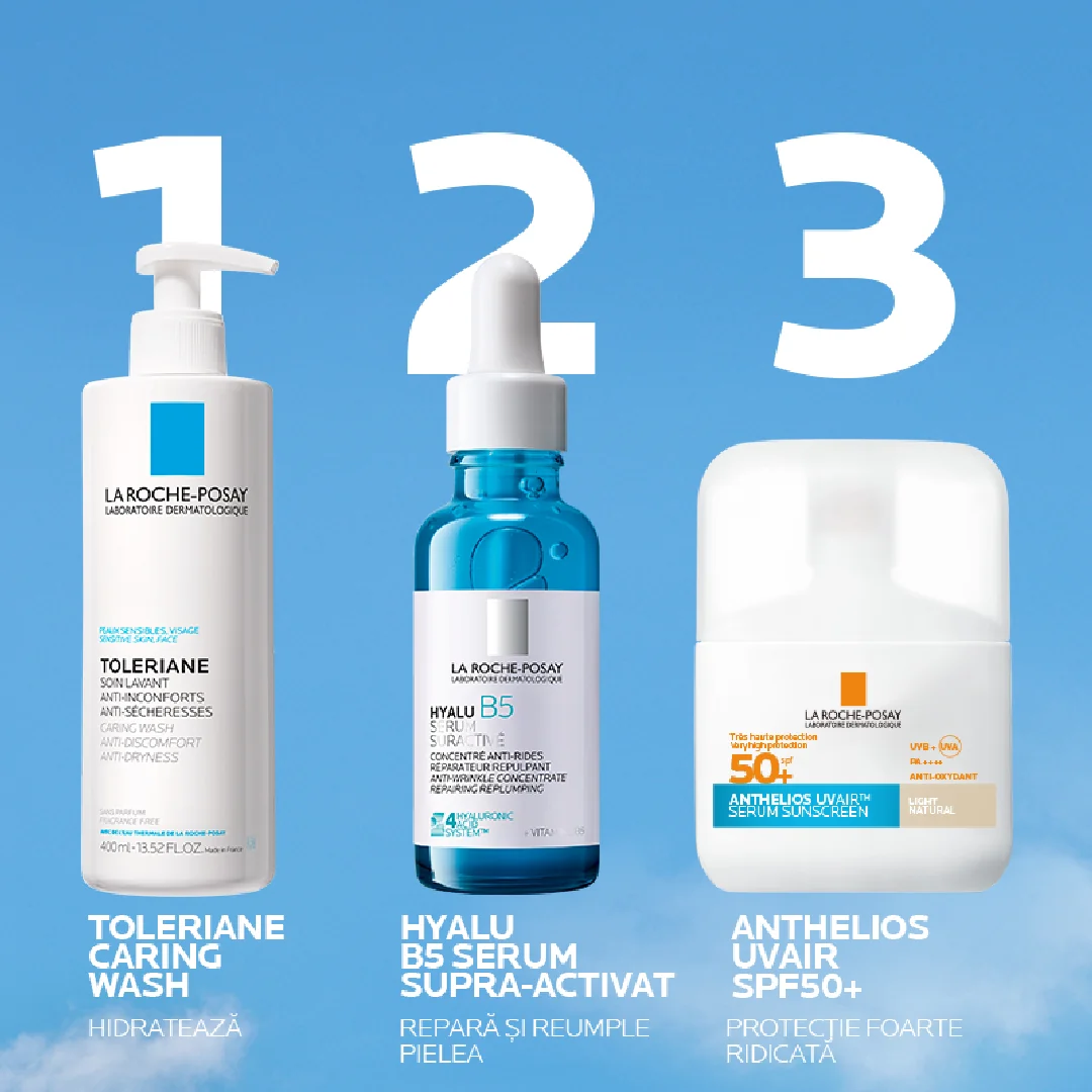 Serum solar impotriva radiatiilor UV si a poluarii cu nuanta deschisa natural SPF50+ Anthelios UVAir, 50ml, La Roche-Posay 