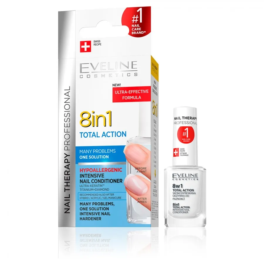 Tratament pentru unghii 8 in 1 Nail Therapy, 12ml, Eveline Cosmetics