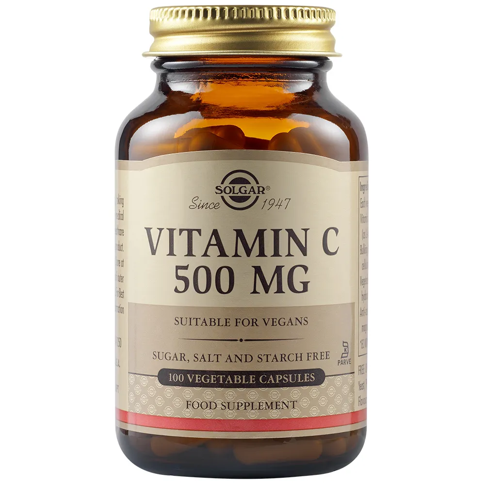Vitamina C 500mg, 100 capsule vegetale, Solgar