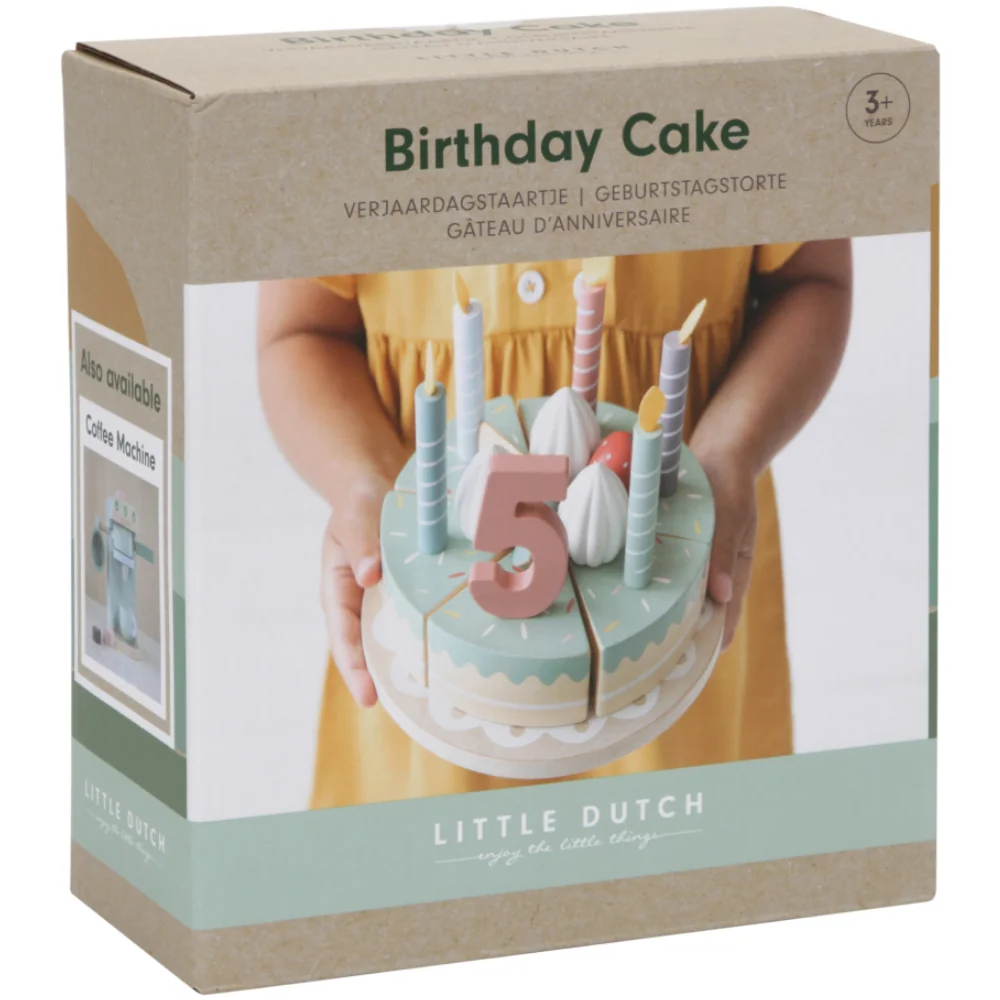 Tort aniversar cu decoratiuni pentru 1-5 ani, 1 bucata, Little Dutch 