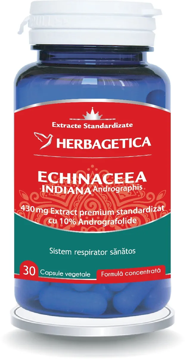 Echinaceea Indiana, 30 capsule, Herbagetica