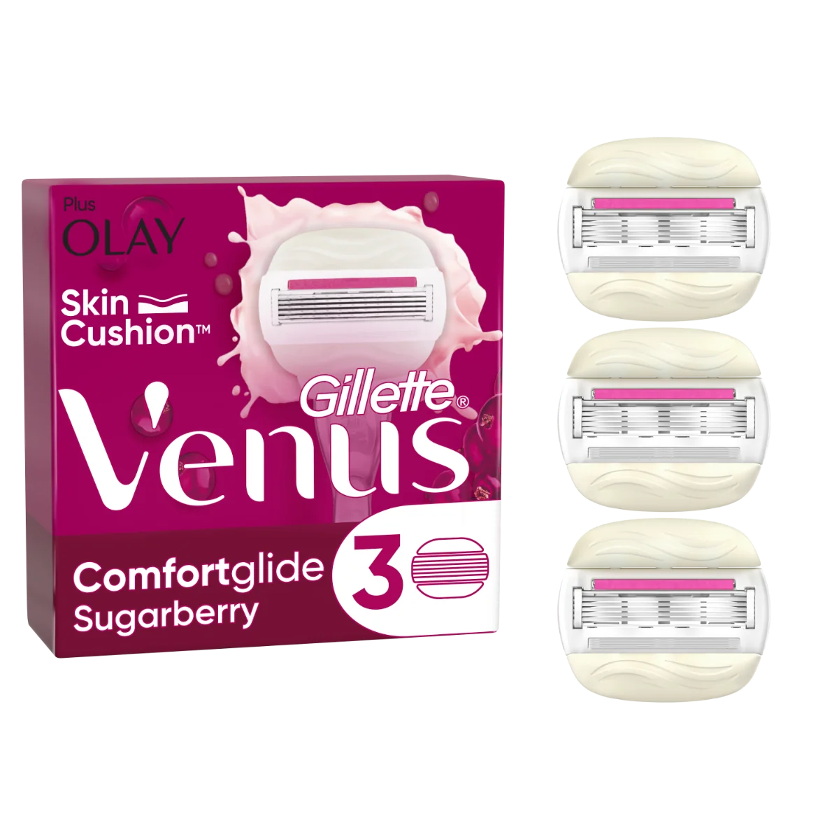 Set rezerve aparat de ras Venus ComfortGlide Sugarberry, 3 bucati, Gillette