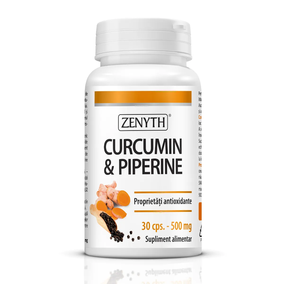 Curcumin si Piperine, 30 capsule, Zenyth