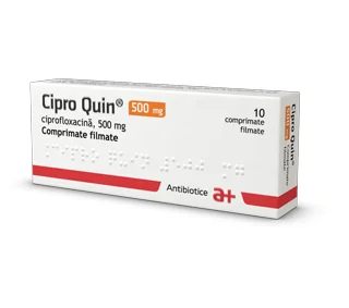Cipro Quin 500 mg, 10 comprimate filmate, Antibiotice