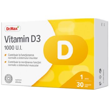 Dr.Max Vitamina D3 1000UI, 30 capsule moi 