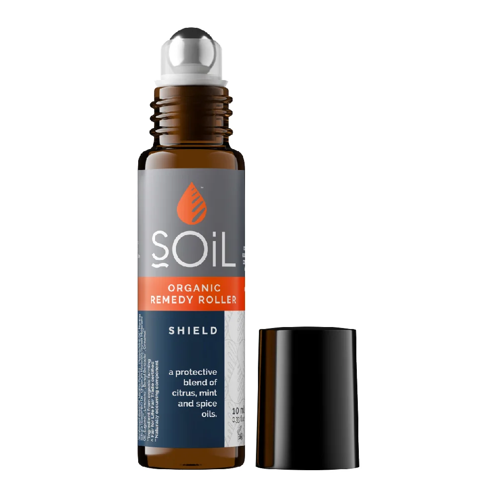 Roll-on cu uleiuri esentiale pure organince Ecocert imunitate Shield, 10ml, Soil