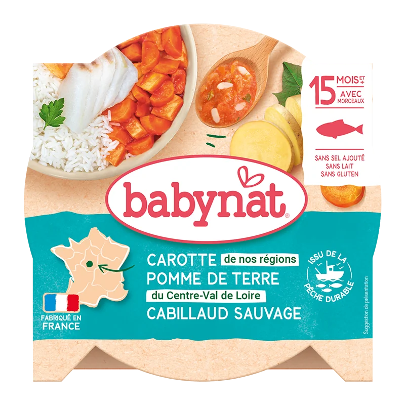 Meniu morcovi, cartofi si peste cod, 260g, BabyBio