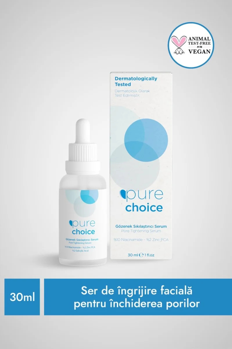 Ser ingrijire faciala pentru inchiderea porilor, 30ml, Pure Choice 