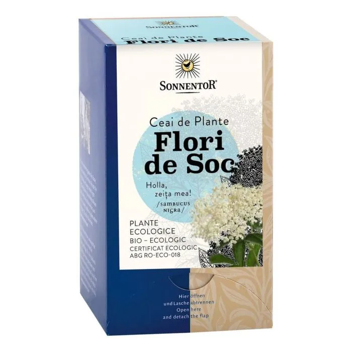 Ceai Bio Flori de Soc (Sambucus), 18 plicuri, Sonnentor