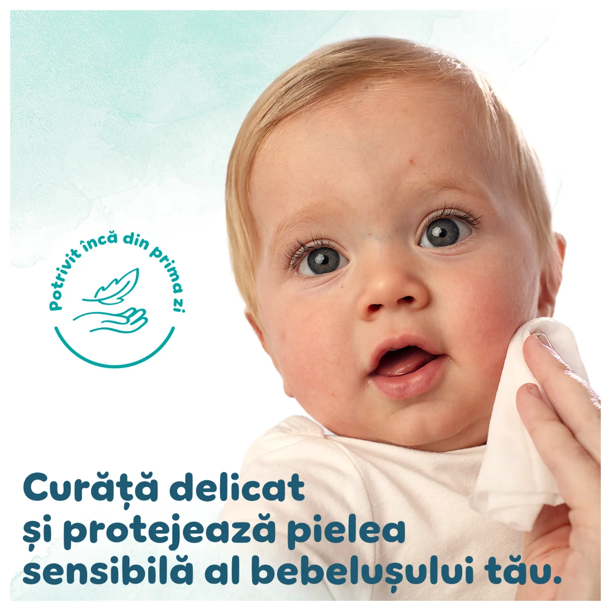 Pachet Servetele umede Harmonie Aqua 0% plastic, 144 bucati, Pampers