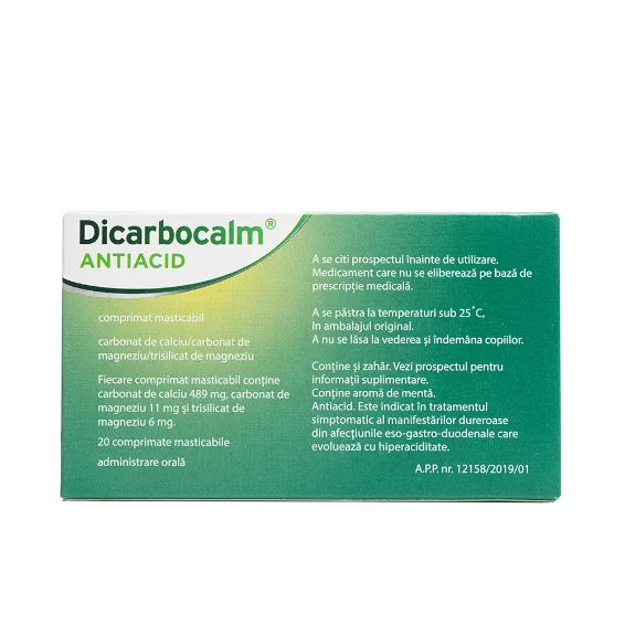 Dicarbocalm Antiacid, 20 comprimate, Sanofi