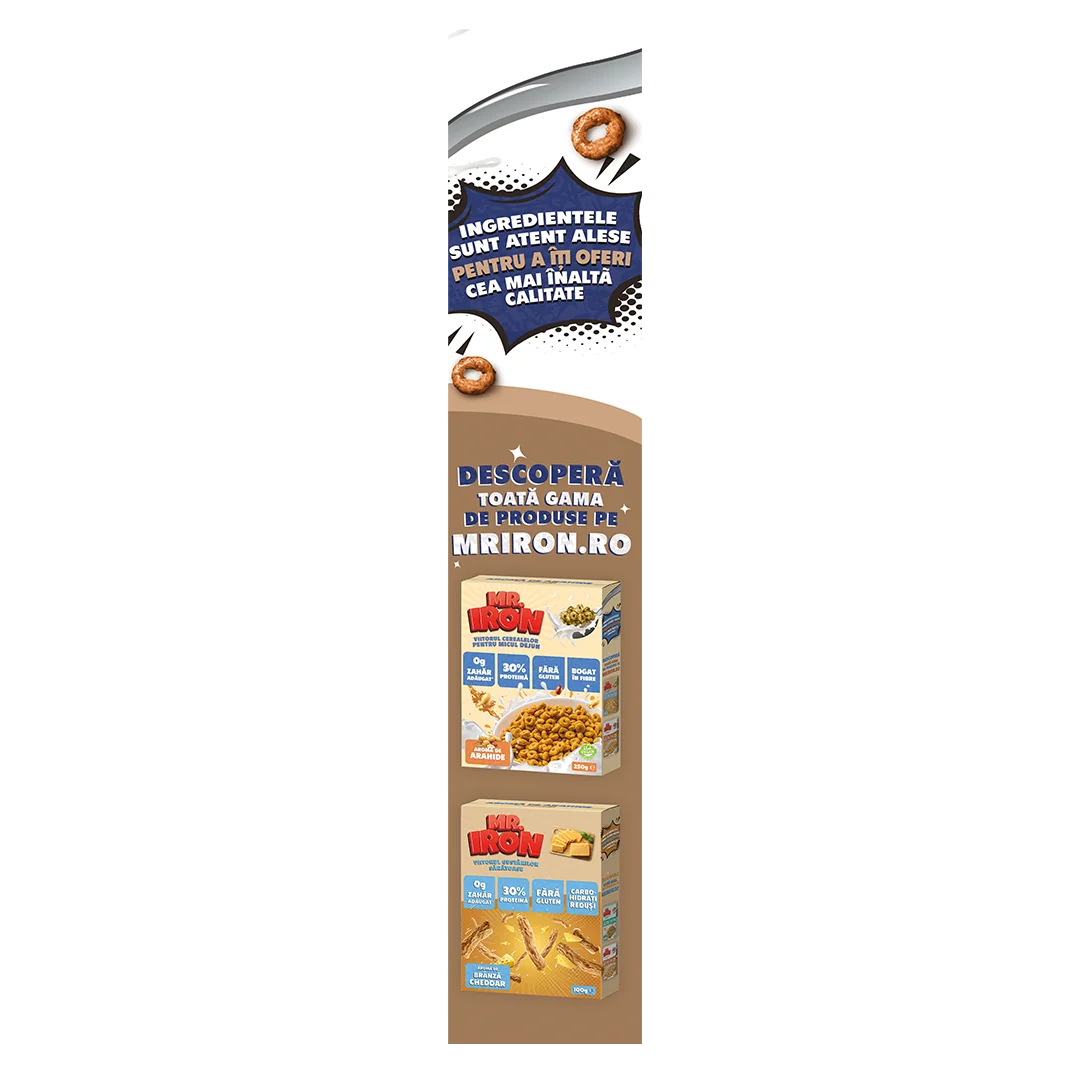 Cereale din ovaz fara zahar si fara gluten Ciocolata inghetata, 250g, Mr. Iron