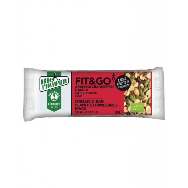 Baton cu alune, afine si maca Fit&Go, 30g, Probios