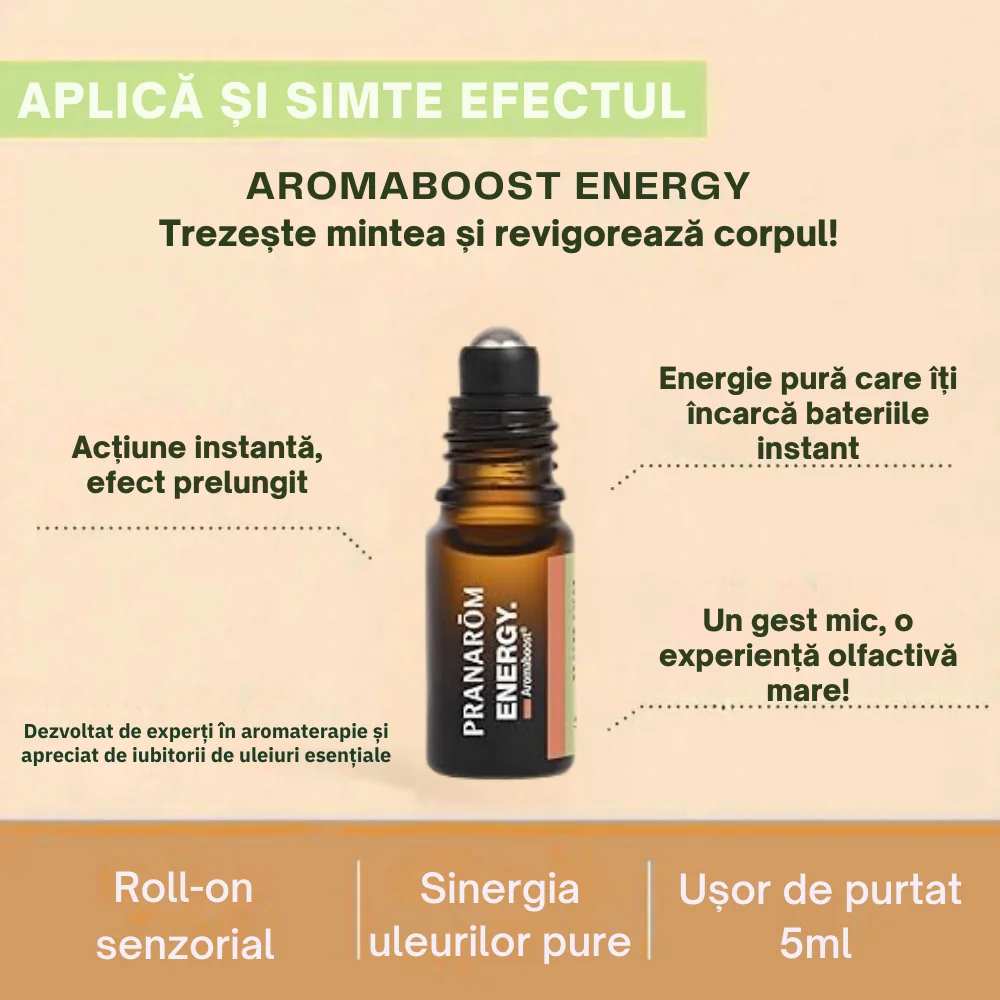 Roll-on cu uleiuri esentiale Energy Bio, 5ml, Pranarom