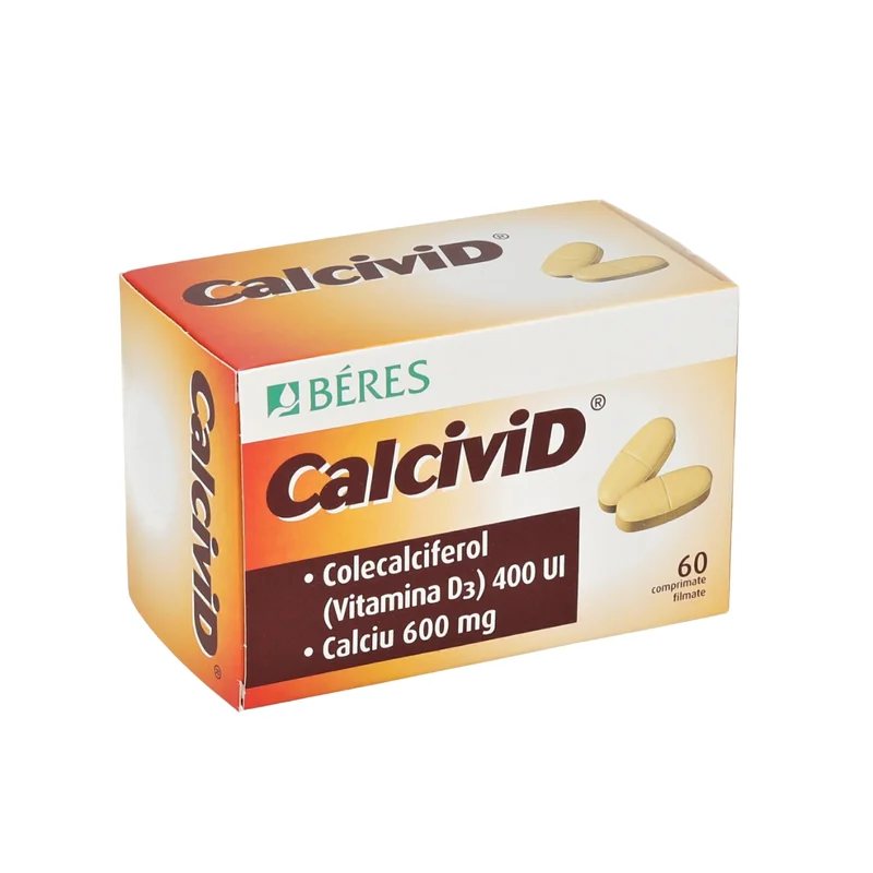 Calcivid 600 mg/400 UI, 60 comprimate, Beres
