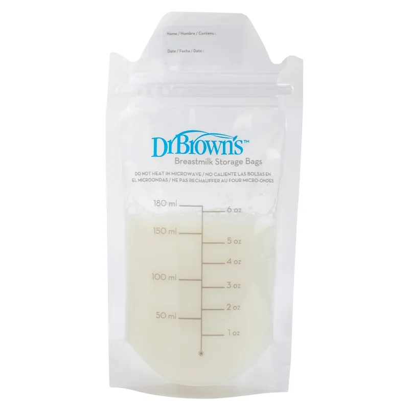Pungi pentru depozitarea laptelui matern, 50 buc x 180ml, Dr. Brown's 