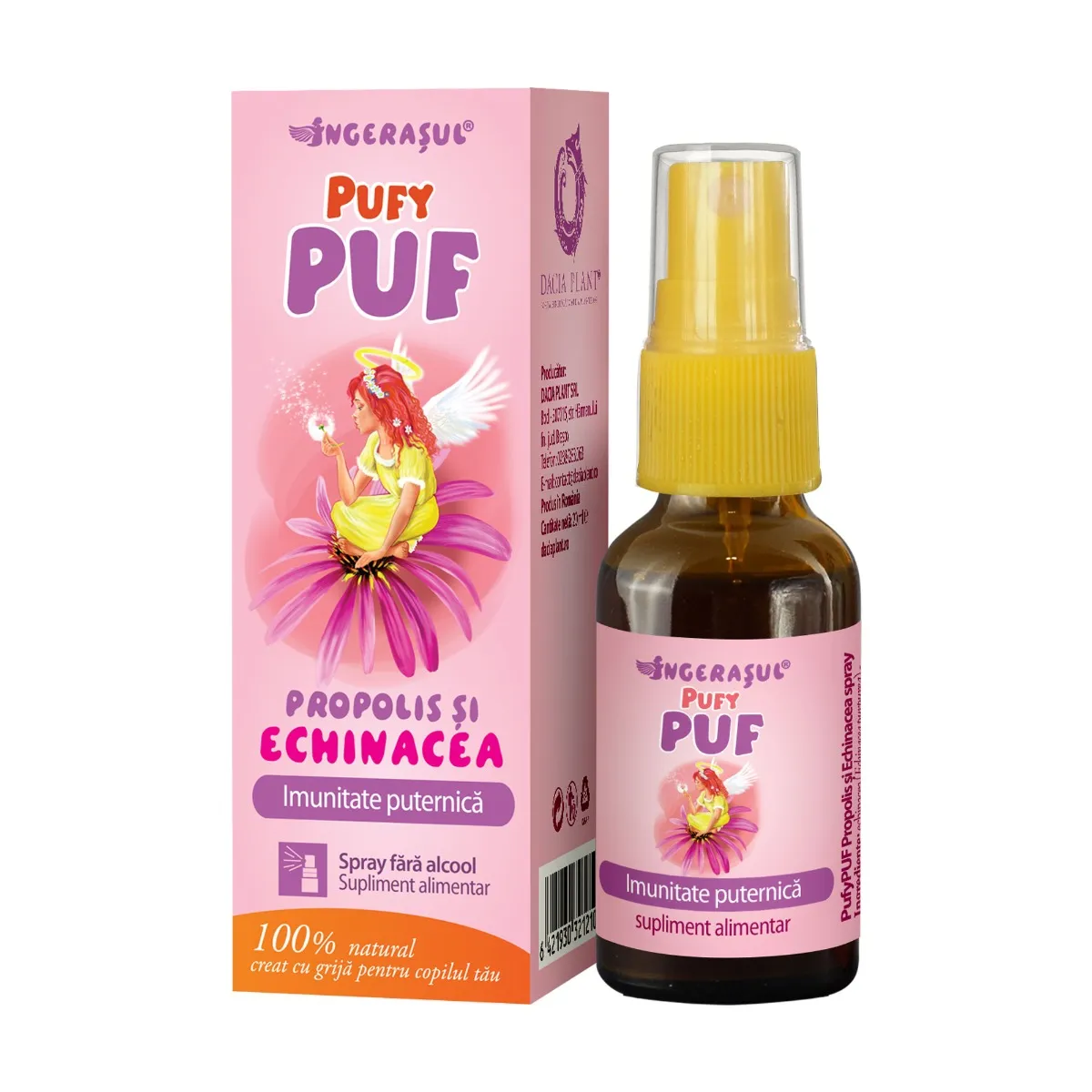 PufyPuf spray propolis si echinacea, 20 ml, Dacia Plant