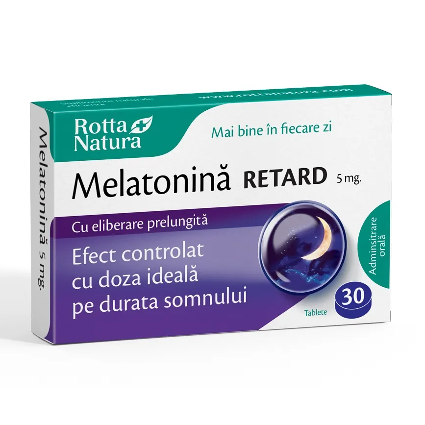 Melatonina Retard 5mg, 30 tablete, Rotta Natura