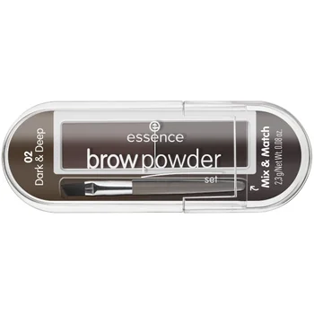 Set pentru sprancene brow powder 02 - dark & deep, 2.3g, Essence