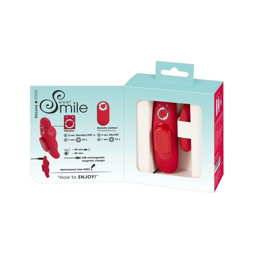 Vibrator clitoridian Panty Vibe rosu, 1 bucata, Sweet Smile