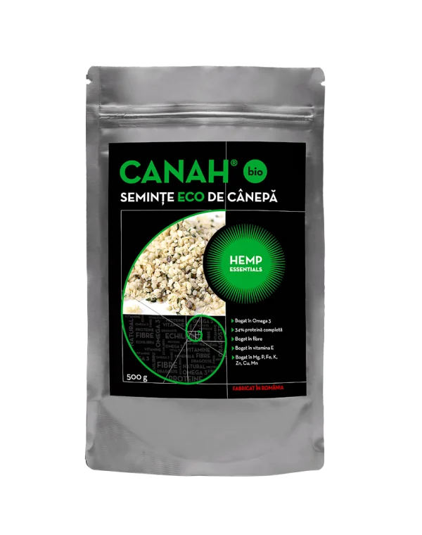 Seminte decorticate de canepa ECO, 500g Canah