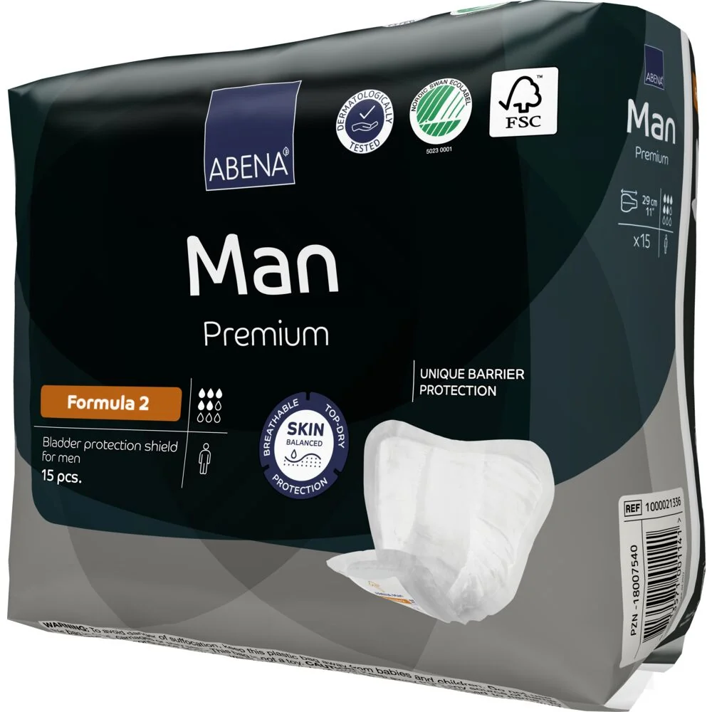 Absorbante masculine Premium Man Formula 2 cu absorbtie 700ml, 15 bucati, Abena