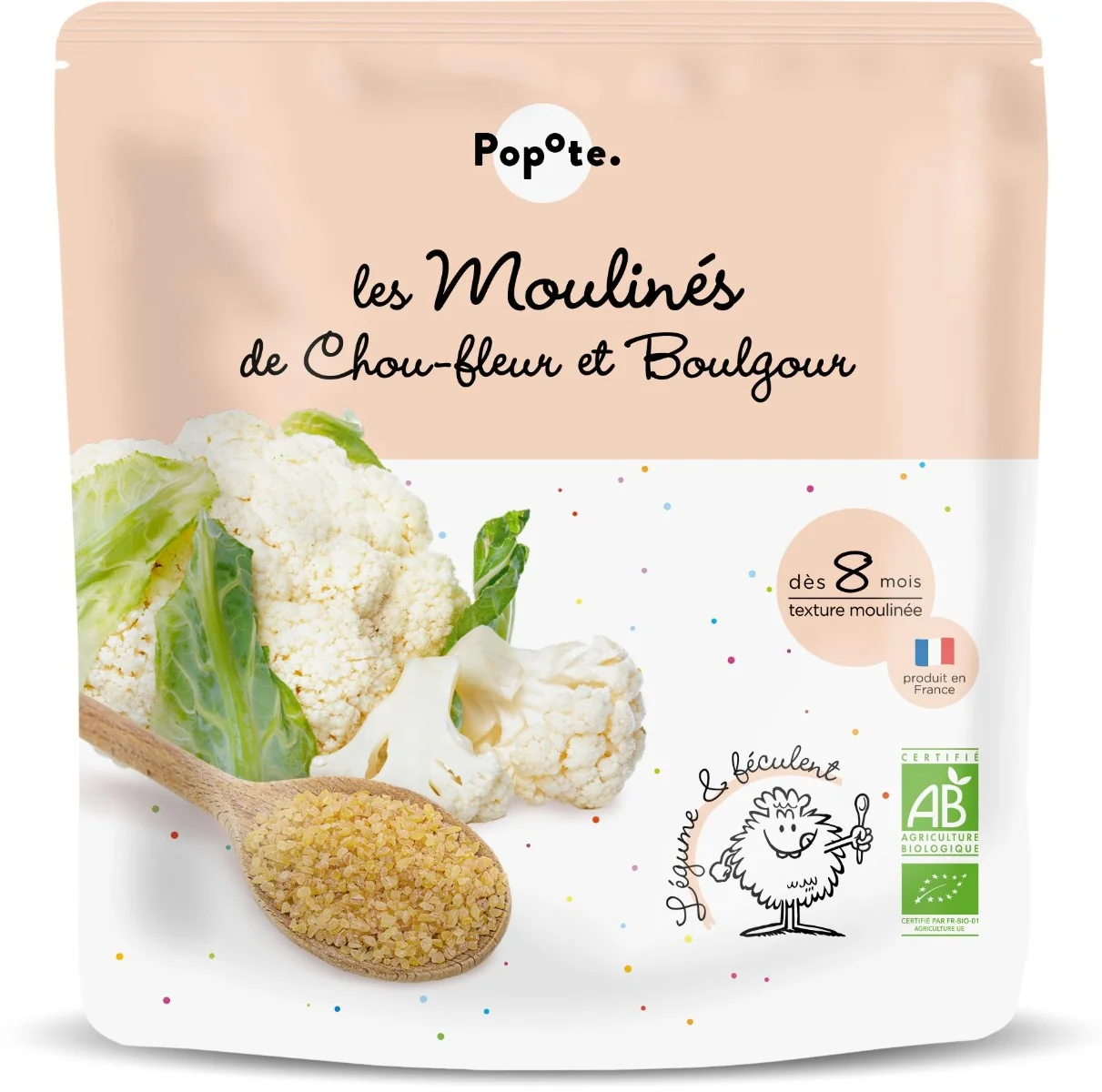 Mancare cu conopida si bulgur 8 luni+ Bio, 180g, Popote